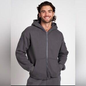 COMFRT STEEL Grey Travel Essentials Zip-Up Hoodie Unisex